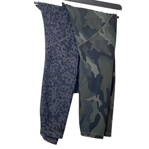 2 x Maternity Full Panel Powersoft Side- Pocket 7/8 Length Leggings- Medium